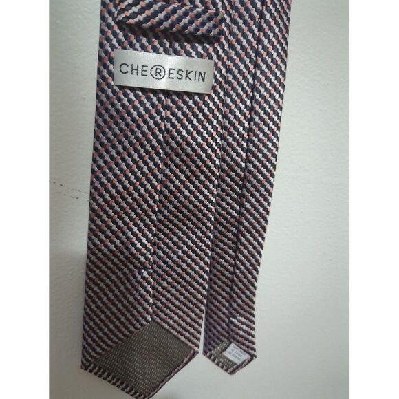 Cherskin Mens 100% Polyester Neck Tie‎ Made In China Geometric Pink White - Picture 3 of 6